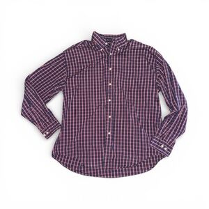 Hathaway Sport Men's Size Large Checkered Shirt - Blue and Blue Button Up Top